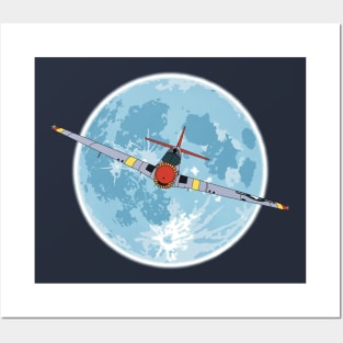 P-51 Mustang Moon Posters and Art